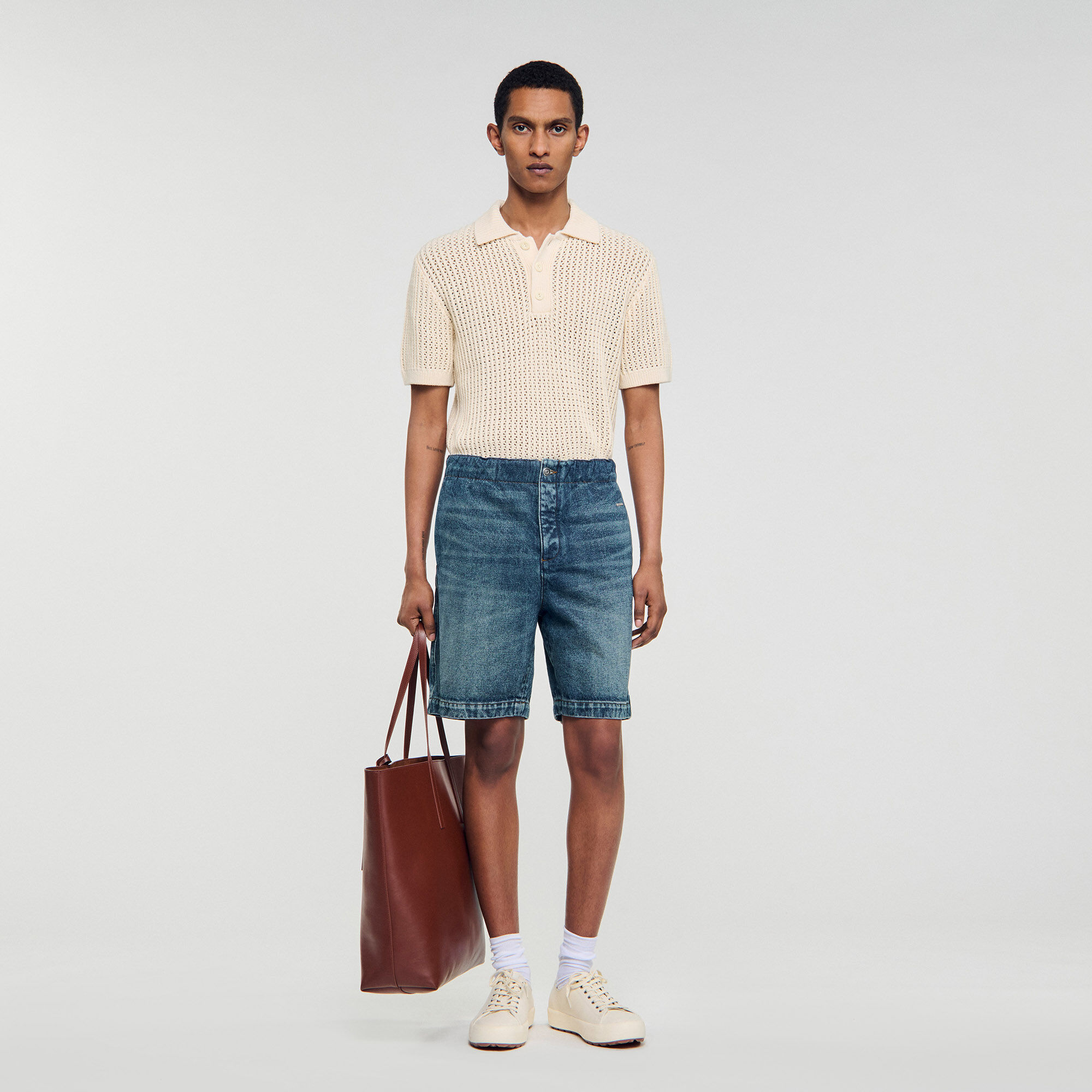 Pantalones cortos de mezclilla elásticos