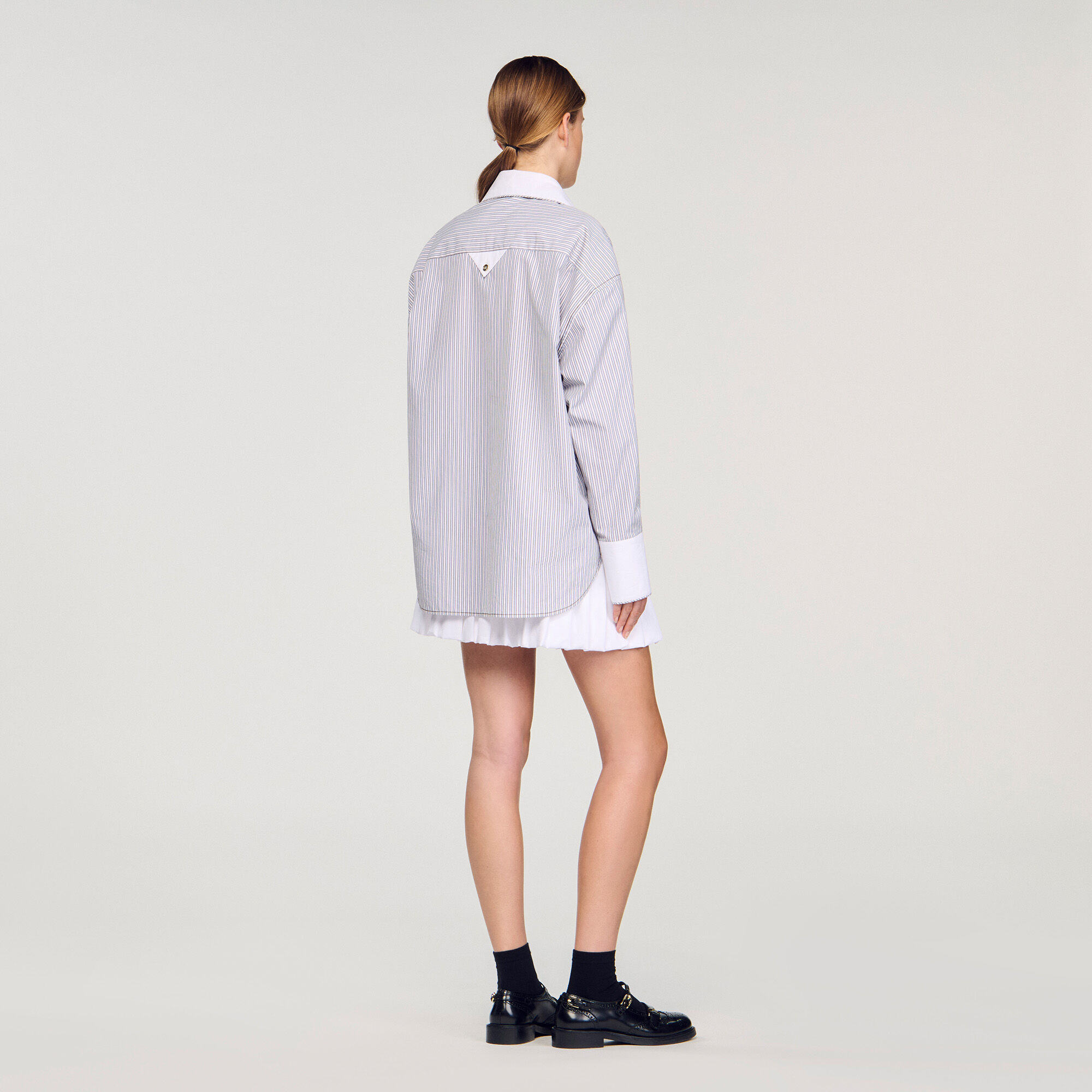 Camisa con estampado de rayas oversize