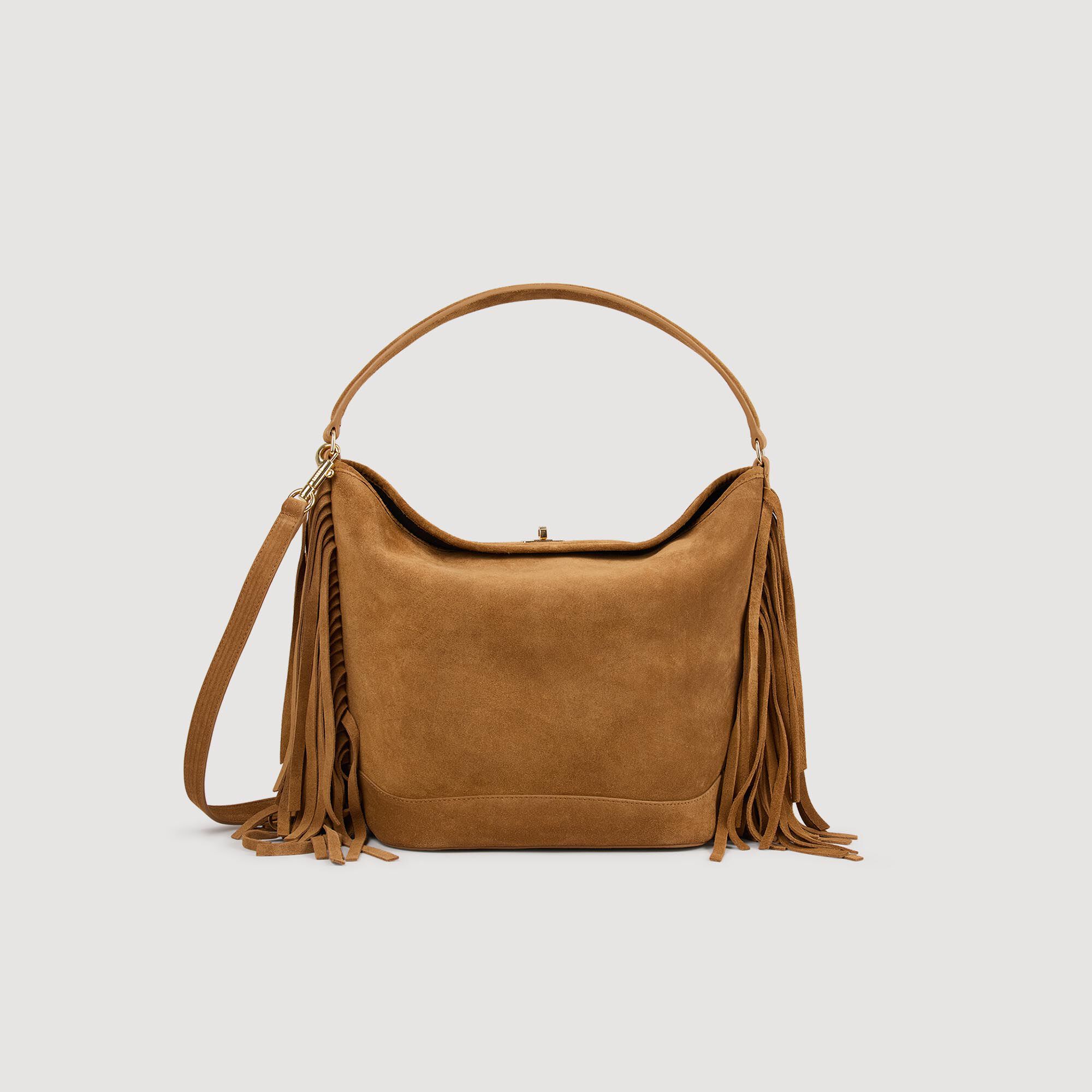 Bolso de cubo de ante con flecos TANGOSO