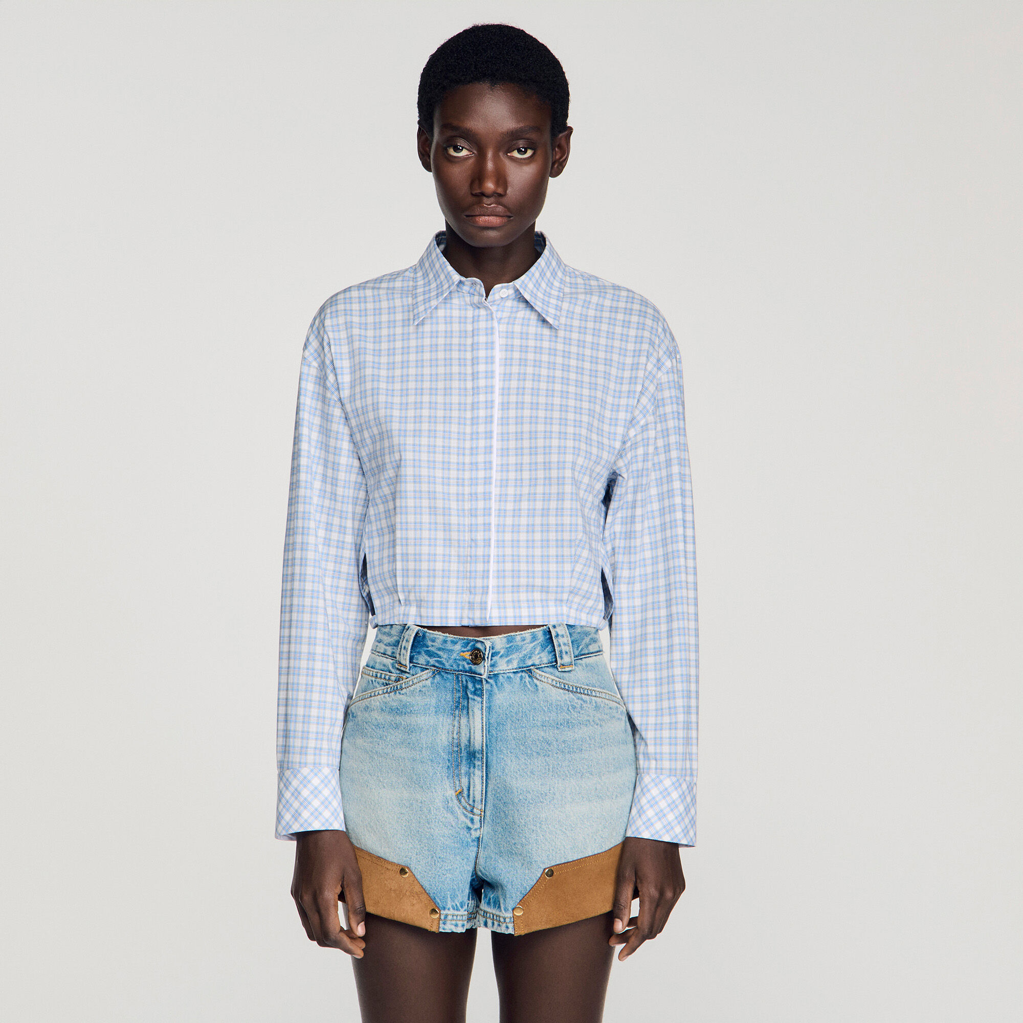 Camisa corta a cuadros